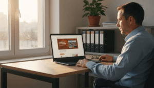 Chef dentreprise dune PME qui démarre une campagne de publicité en ligne