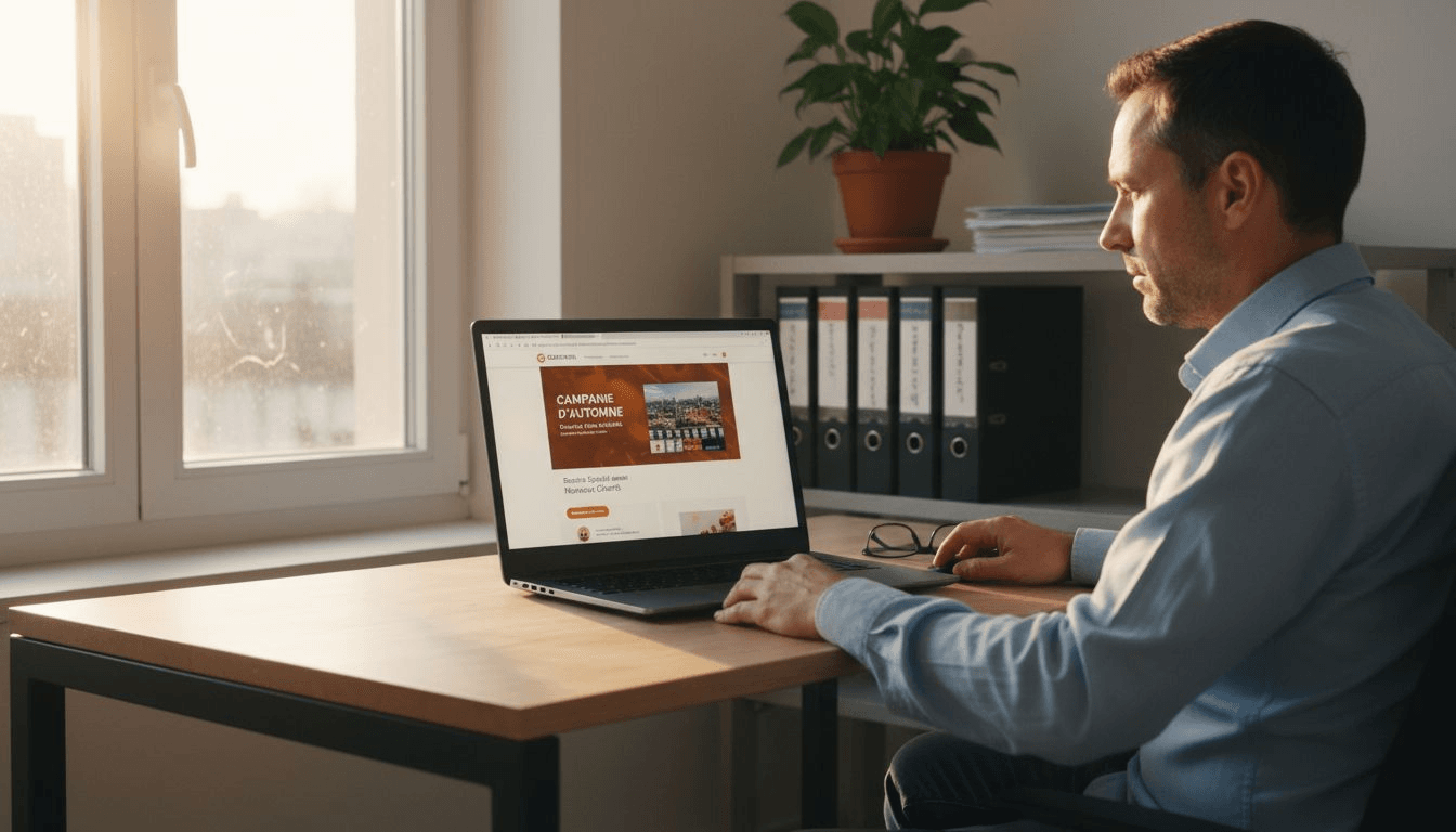 Chef dentreprise dune PME qui démarre une campagne de publicité en ligne