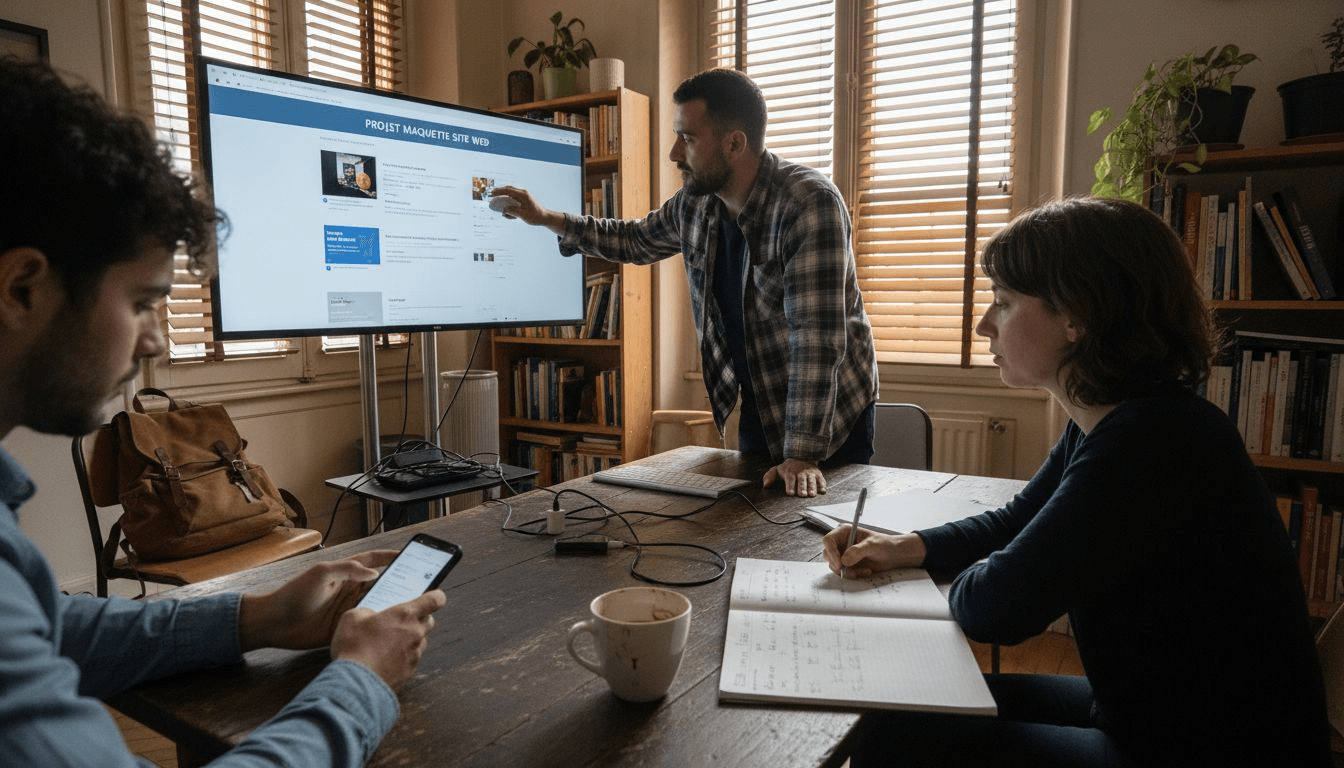 Une équipe de professionnels au sein dune PME qui conçoit un site web adapté à tous les appareils
