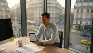 Patron de PME en pleine élaboration de maquettes pour améliorer lexpérience utilisateur