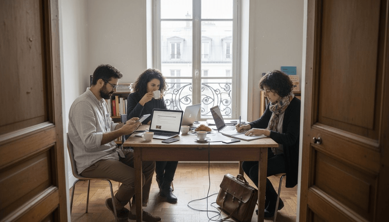 Une équipe de PME qui élabore des stratégies numériques pour booster son activité.