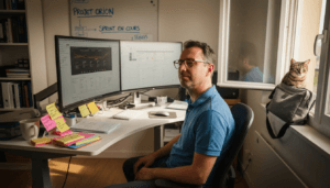 Un consultant passe en revue les tâches de maintenance du site web dune PME