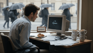 Un chef dentreprise inquiet face à la lenteur de chargement de son site internet