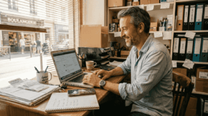 Dirigeant dentreprise supervisant lespace professionnel Google