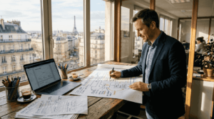 Le chef de projet web passe en revue les maquettes du futur site