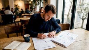 Consultant SEO en pleine analyse des résultats daudit technique