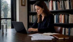 Un spécialiste du marketing travaille depuis chez lui à améliorer le site web dune petite entreprise
