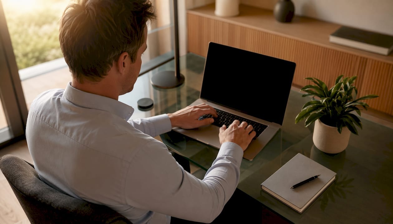 Des mains qui s’activent sur un clavier, au cœur d’un bureau à la maison.