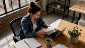 Un expert en informatique en train danalyser un contrat de niveau de service SLA