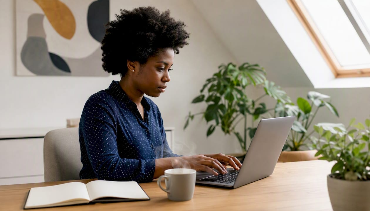 Une développeuse en pleine création sur un système de gestion de contenu