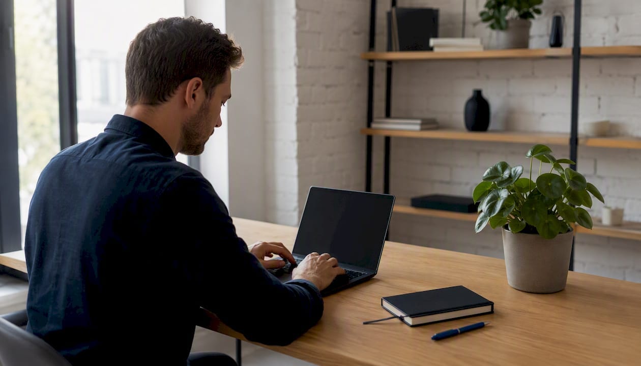 Zoom sur des mains en train de taper sur un clavier d’ordinateur portable